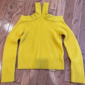 MOTH By Anthropologie Yellow Women's Cold Shoulder Sweater